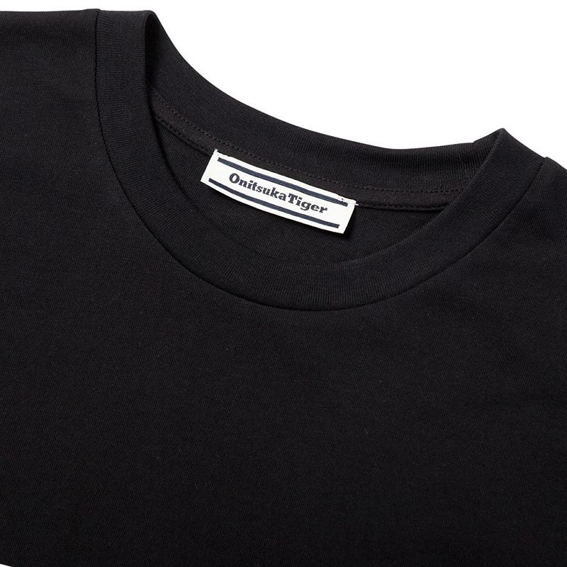 Men's Onitsuka Tiger T-Shirts Unisex Black Crew Neck Moderate Straight Fit