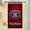 Пляжное полотенце Montreal Canadiens с индивидуальным именем и текстом, персонализированное, мягкое, для пляжа, бассейна, дома, декор, подарок