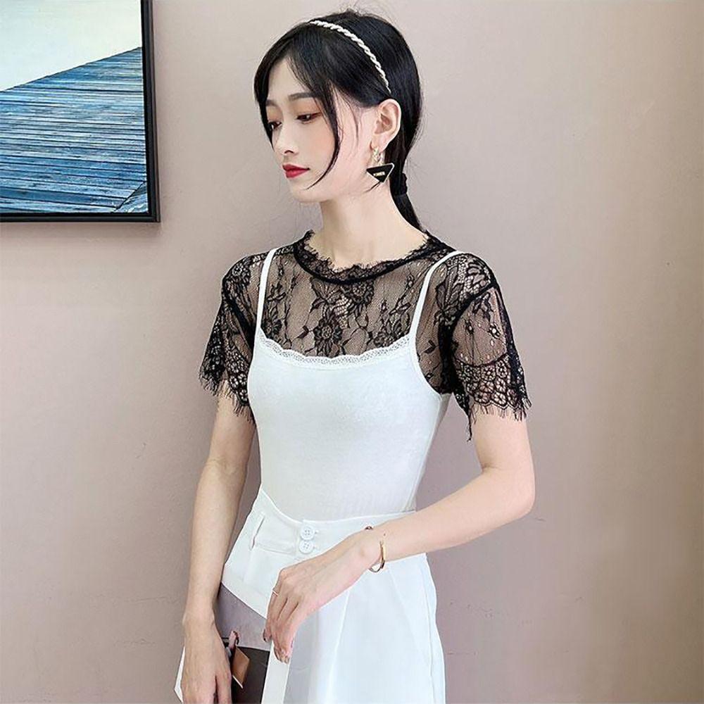 White Black Lace Shawl Lace Blouse Shoulders Scarf Fashion Fake Collar Cape Spring Autumn