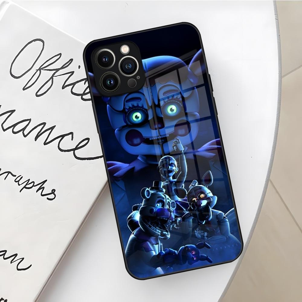 Чехол для телефона Fnaf Five-nights-At-Freddys для Iphone 16 15 14 12 11 13 Pro Max Mini X Xr Xs Se 8 Puls Стеклянный Чехол