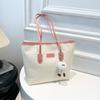 Trendy Medium-sized Pu Tote Bag For College Students With Comfortable Shoulder Strap
