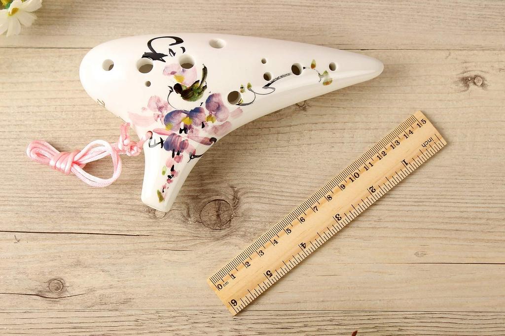 TNG Ocarina Single 12 отверстий Alto C Key Ocarina Высококачественный духовой духовой инструмент Сделано в Тайване AC Color Fuji Wisteria (Глазурь Цветок)