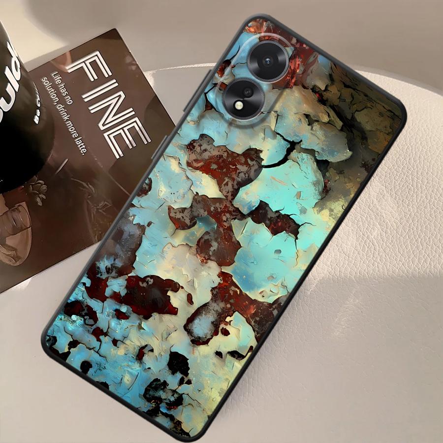 Чехол со следами ржавчины для Oppo A17 A32 A73 A53 A9 A38 A18 A31 A72 A52 A12 A36 A54 A15 A32 A16 A33 A71 A11 A37