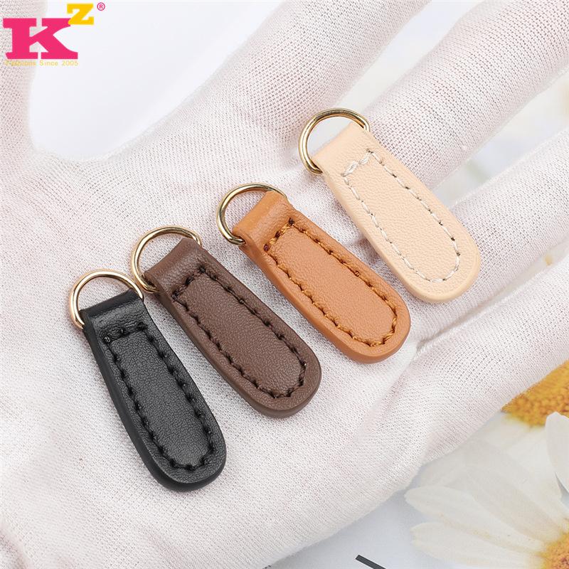 5pcs Genuine Leather Zipper Zip Puller Head for Backpack Zipper Buckle Pendant Pull Tab DIY Sewing Clothing Bag Accessories