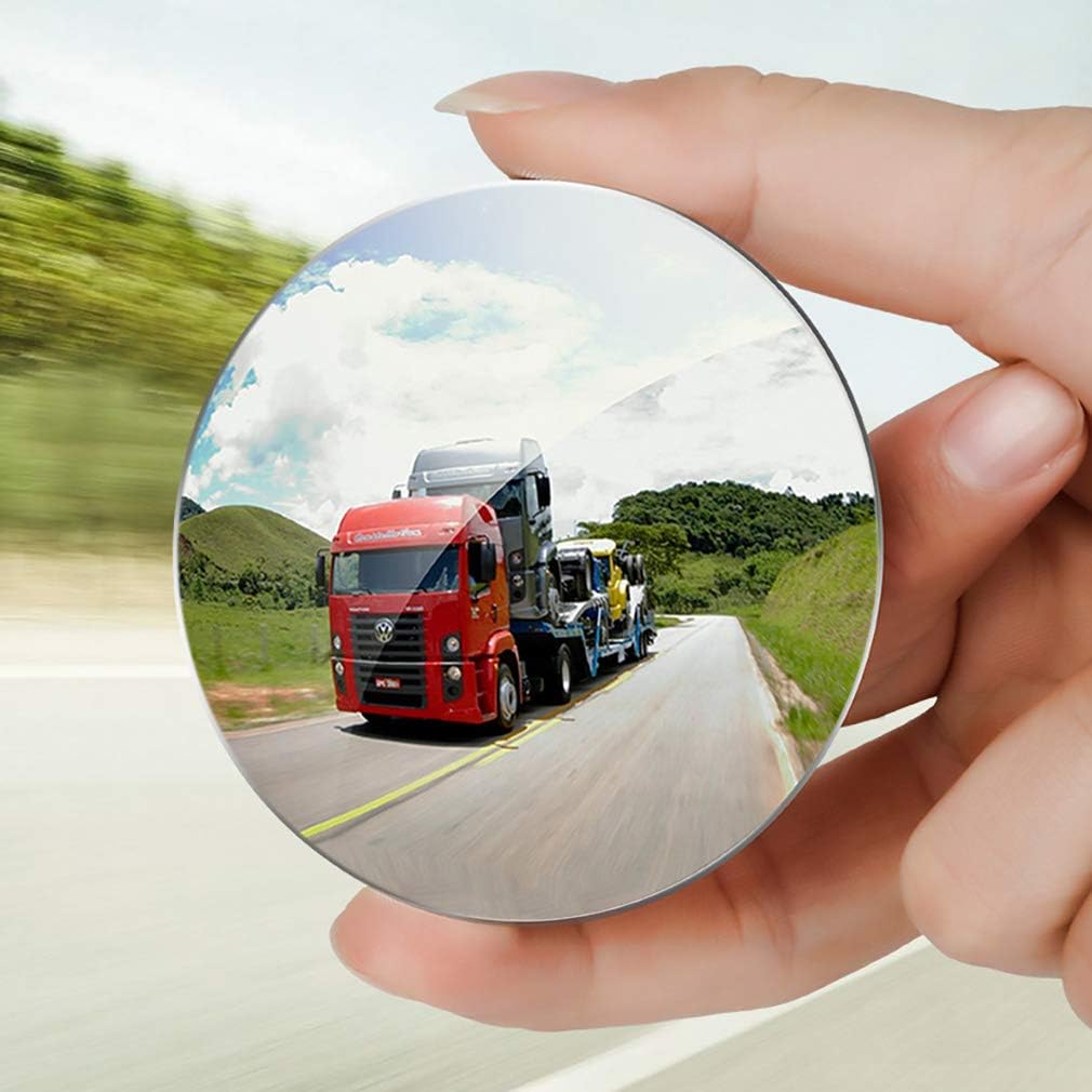 2Pcs 3 Inch Non-Adjustable Large Stick-On Convex Blind Spot Mirror, HD Glass Big Round Rear View, Strong Adhesive For Car, Van, SUV And Trucks