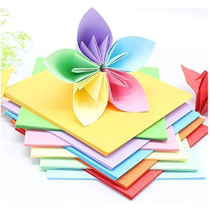 Eclet Neon Origami Paper 15 cm X 15 cm Pack of 100 Sheets (10 sheet x 10 color) Fluorescent Color Both Side Coloured For