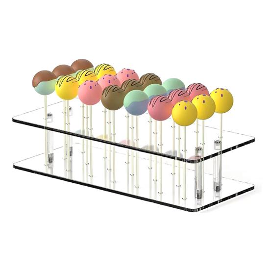 Acrylic Cake Pop Stand Clear Lollipop Display Holder with 21 Holes Reusable Dessert Display Rack for Home Kitchen Bakery