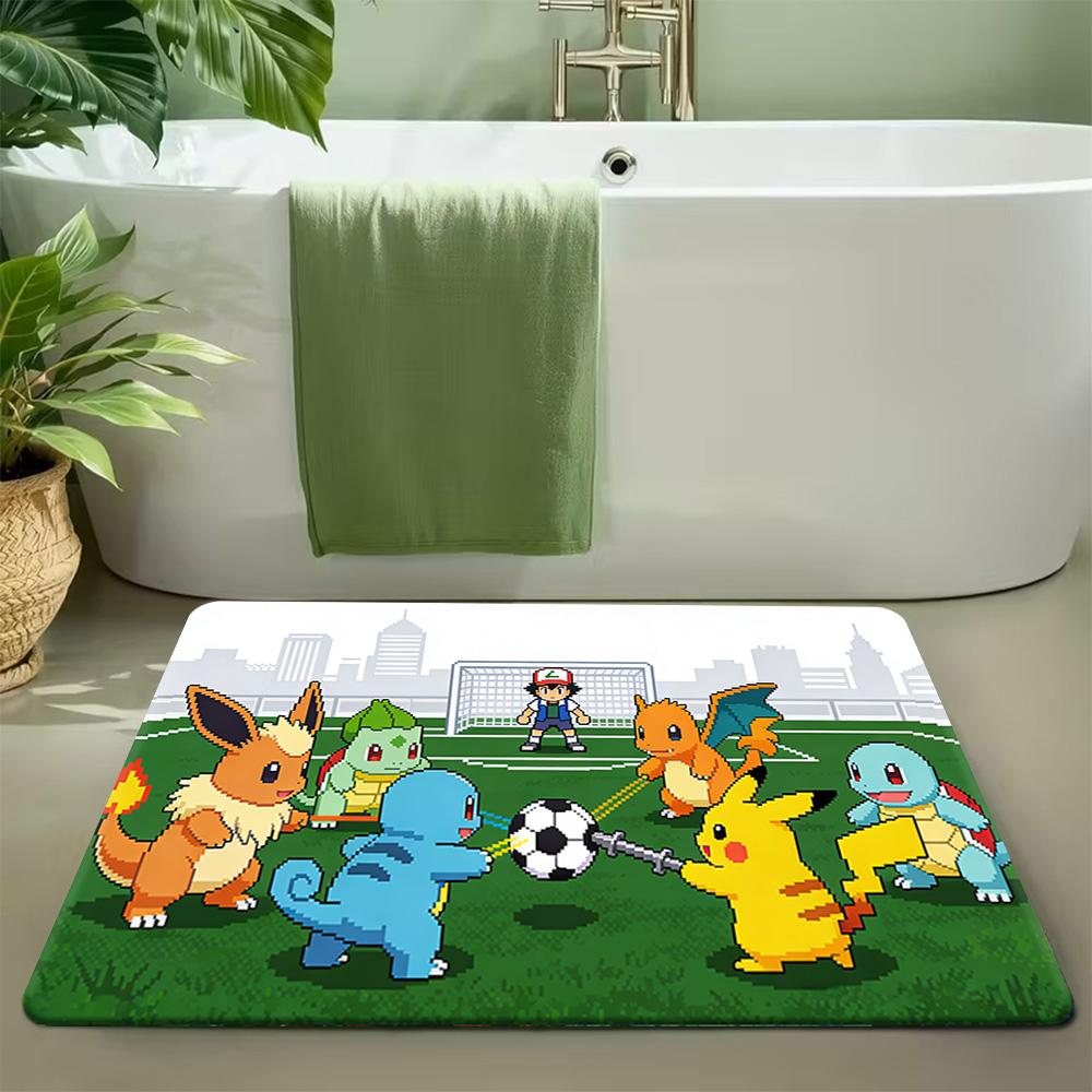 Fantasy Miraidon Pokemon Print Soft Non-slip Absorbent Indoor Doormat Rug Home Bedroom Bathroom Entryway Decor Floor Mat