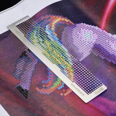 5D линейка для рисования с алмазной пастой 16x4 см из нержавеющей стали со стразами, практичная линейка с 400 отверстиями для наборов для алмазной живописи своими руками