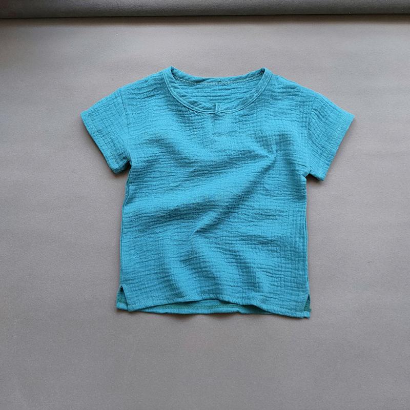 Футболка для мальчиков и девочек, летние детские хлопковые и льняные мягкие топы, одежда, футболка, рубашка с короткими рукавами для маленьких девочек, детские топы, футболки