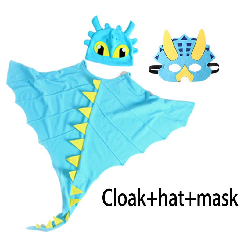 Toothless Dragon Dinosaur Cosplay Costume Set Cloak With Mask For Unisex Halloween Party Fancy Dress Dinosaur Role Play Prop