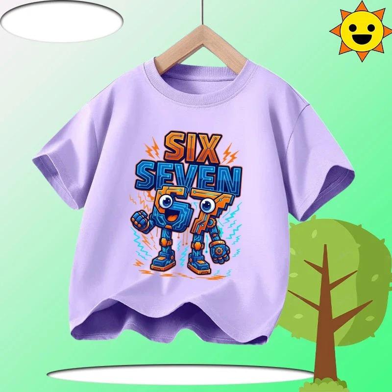 Funny Six Seven Italian Brainrot 67 Graphic Print TShirt BoyGirl Summer Short Sleeved Kids Loose Comfortable Tshirt Tee Top