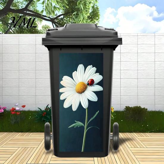 Decorative Garbage Bin Stickers Cartoon Animal Trash Can Sticker, Colorful Self-Adhesive PVC Decal, Waterproof Cute Creative Makeover Cat Dog Sticker