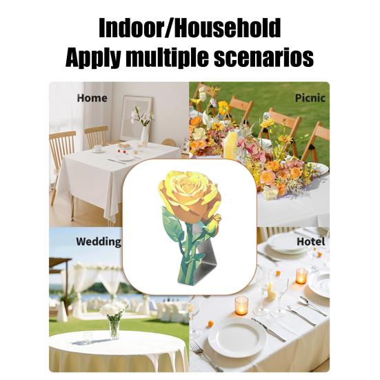 4 шт. Зажим для скатерти из нержавеющей стали Роза Нескользящий для помещений и улицы Свадьба