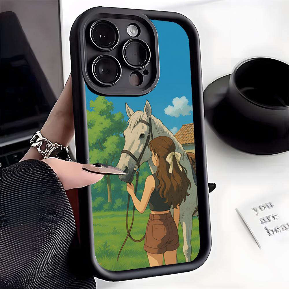 Cool Girl Riding A Horse Phone Case For IPhone 17 Pro Max 16 15 14 Pro Max IPhone 13 Pro Max 11 Plus Silicone Cover