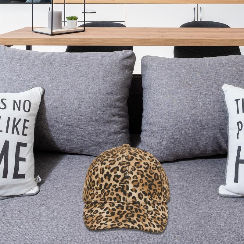 Унисекс облегающая кепка, впитывающая пот, бейсбольная кепка с декоративным леопардовым принтом, полное покрытие, легко сочетающаяся по цвету