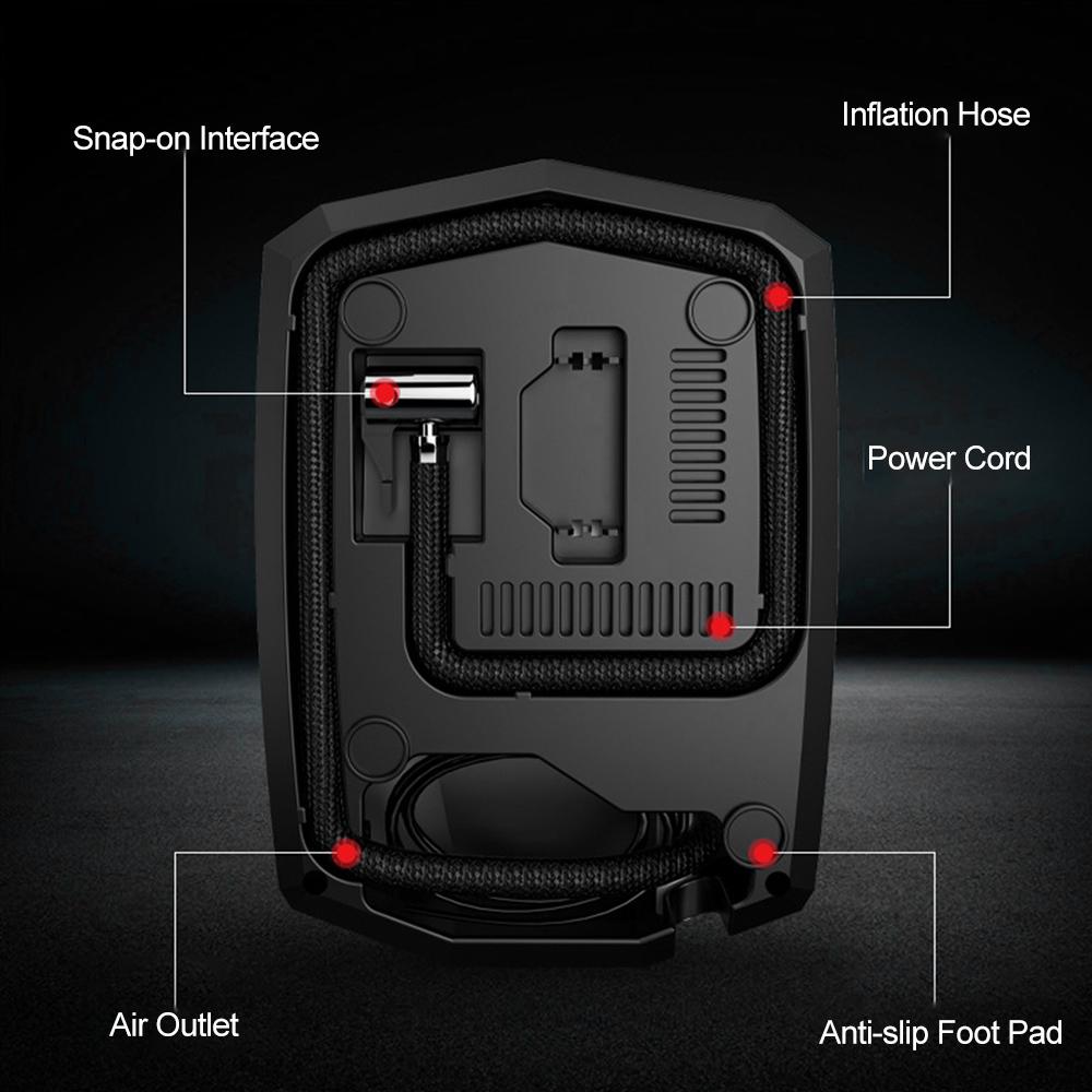 Портативный воздушный компрессор для накачивания шин, аккумуляторный насос для накачивания шин с 3 насадками 12 В для автомобиля