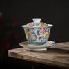 150 мл Дворцовая Роскошь Эмалированная Керамическая Крышка Чаша Ручная Роспись Цветочный Узор Дорожный Чайный Набор