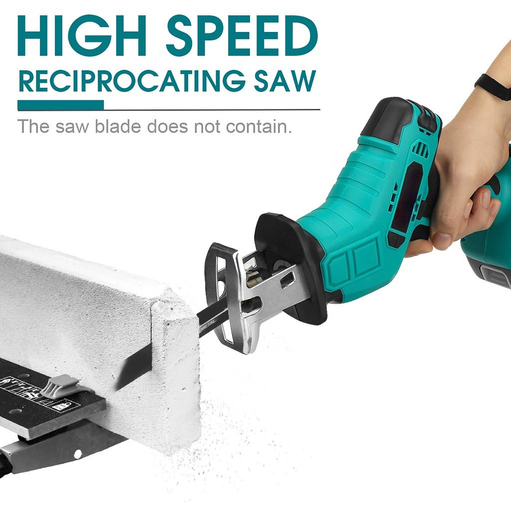 128VF 3000 RPM Cordless Electric Reciprocating Saw Li-ion Battery Saber Saw Variable Speed Metal Wood Cutter Power Tool