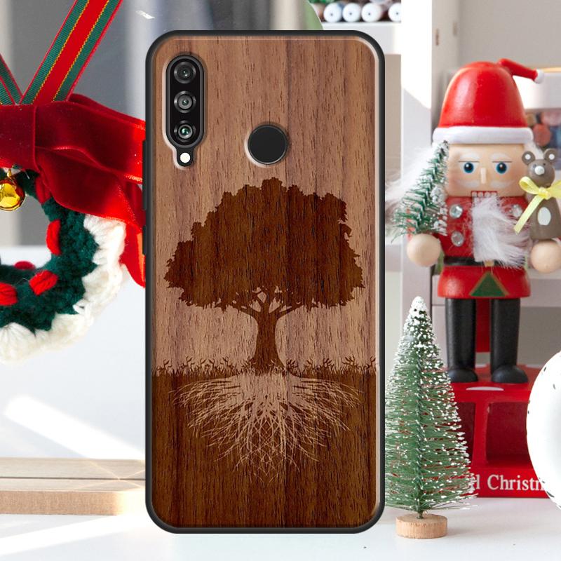 Tree Flower Bamboo Wood For Huawei Nova 9 10 SE 11 Pro Y60 Y70 Y90 Y61 Y91 Y72 Y73 12i 11i 8i P20 P30 P40 Lite Case