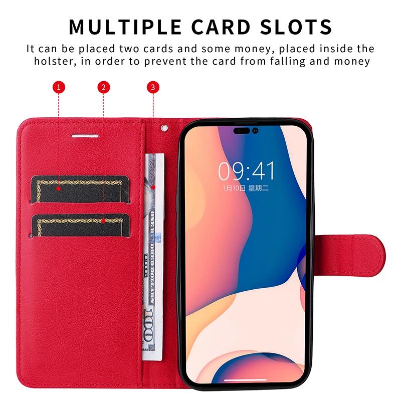 Кожаный чехол-книжка с подставкой для Realme 13 Pro Plus C67 C65 C63 C61 C55 C53 Note 50 OPPO A3 A40 A60 Reno 12 11 12F 11F Кошелек-раскладушка