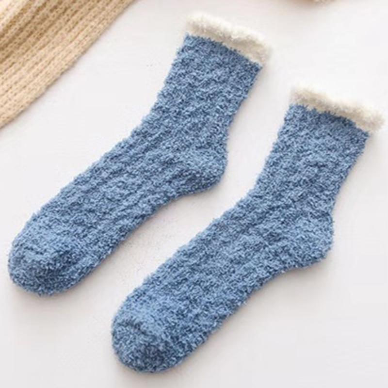 Зимние Теплые Пушистые Мягкие Носки Толстые Термо Носки Мягкие Каваи Холодостойкие Средние Носки Коралловый Флис Напольные Носки для Сна