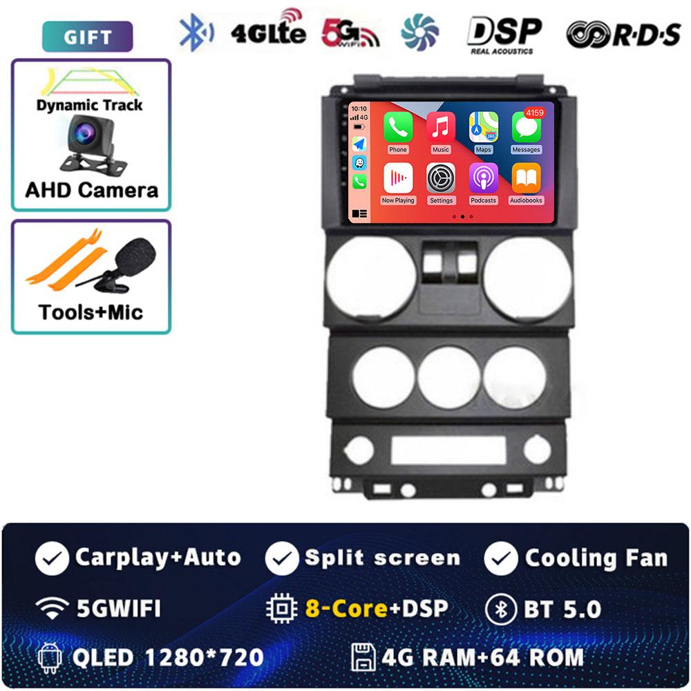 Android 14 Carplay Auto для Jeep Wrangler Unlimited 3 JK 2008 - 2010 Автомобильное радио 4G+WIFI Плеер Мультимедиа srereo Навигация Видео