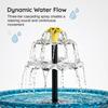Solar waterfall hanging bird bath fountain, outdoor bird bath with solar pump and glass bowl
