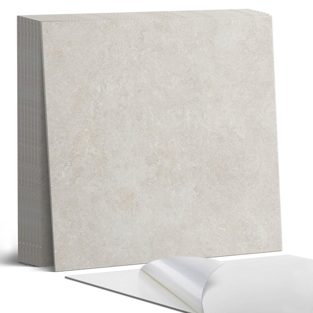 Set of Vinyl Tiles with Print Natural Stone Texture 9x30x30 cm
