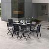 Garden Furniture Set Modulo T 4 / 8 + F 4 + C 4 Full Glass Black Wilsa Garden