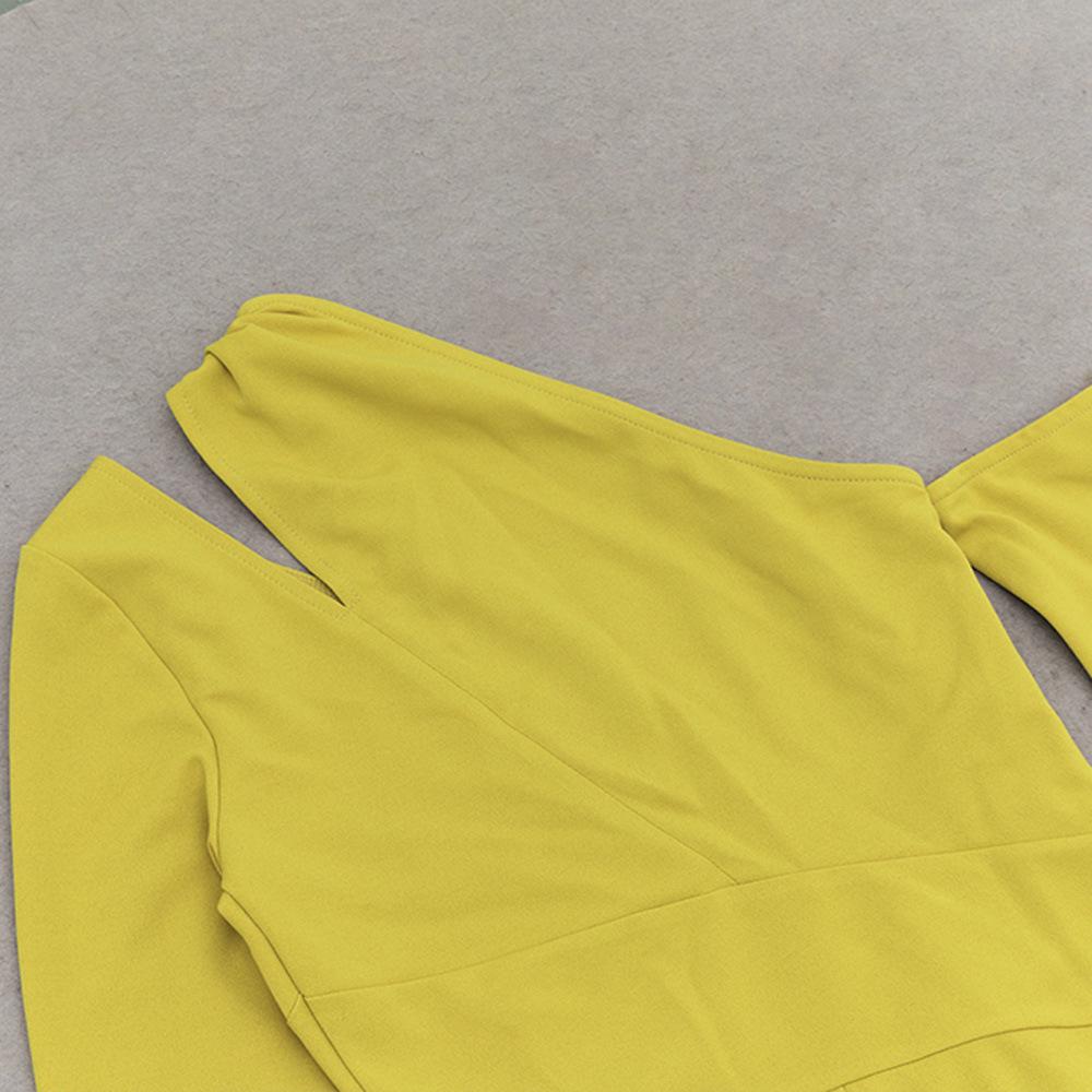 Элегантное женское вечернее платье с открытым плечом, облегающего кроя - Сексуальное платье с открытой спиной и длинными рукавами