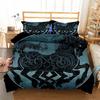 Комплект постельного белья с 3D-принтом «Викинг Волк Татуировка Дракон Руна» Пододеяльники Наволочки Цельный стеганый плед Комплекты постельного белья Постельное белье K351