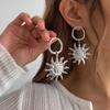 Модные средневековые украшения Mangstar Alloy French Sun Personality Trendy Women's Earrings Sun Flower Earrings