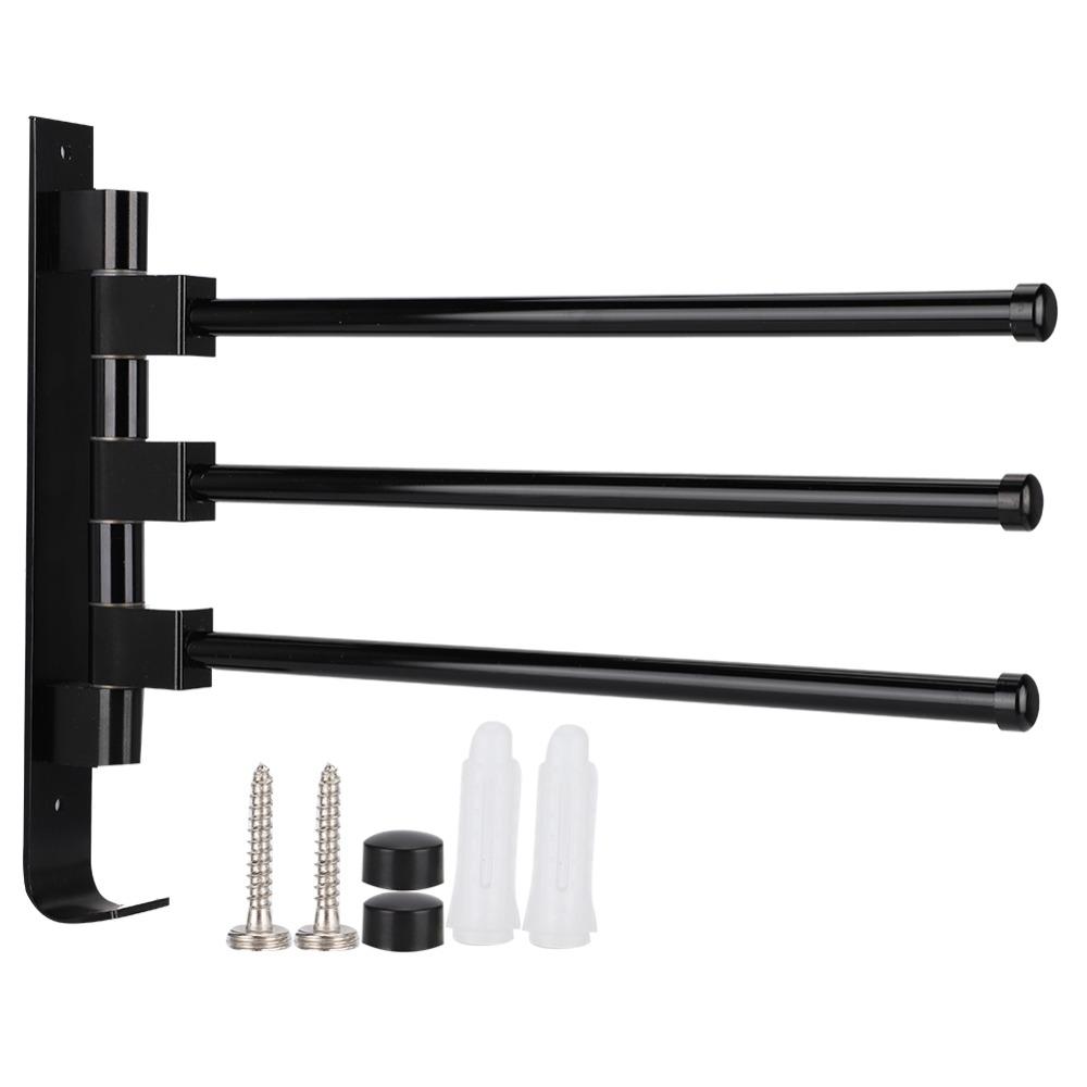 Wall Mounted Towel Rack Black Towel Storage Rack Rust Towel Bar Hotel Use