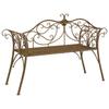 Garden Bench 2 Seater 130 x 47 x 90 cm Antique Brown Steel