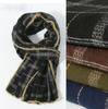 Men's Classic Checkered Patchwork Soft Fleece Scarf New Arrival Versatile Textured Warm Winter Scarves
