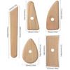 Handmade 5-Piece Wooden Pottery Sculpture Tools Set
