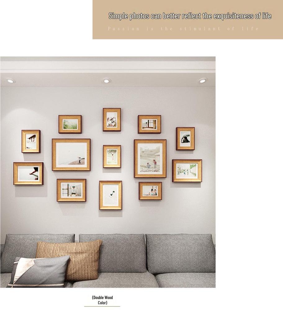 Минималистичный набор фоторамок без гвоздей для украшения стены в гостиной