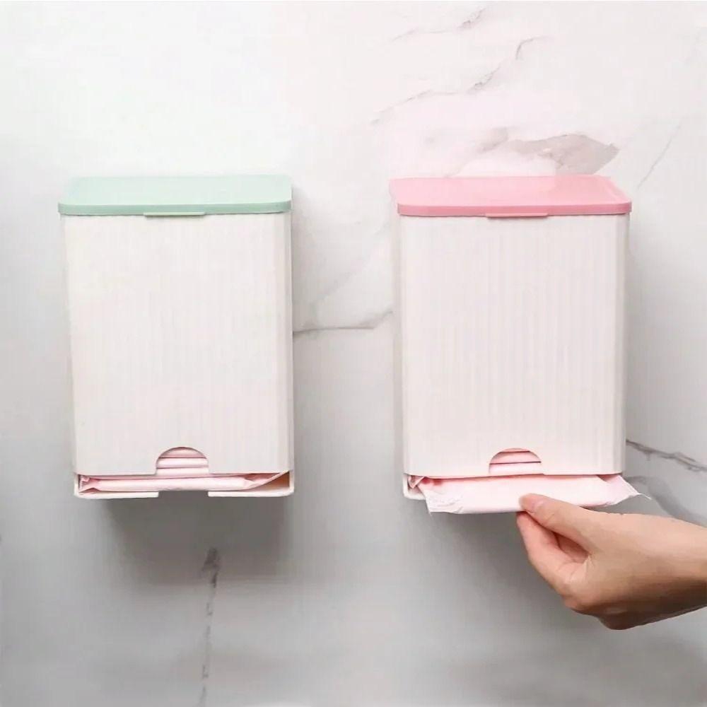 Wall-mounted Storage Box Green/Pink Bathroom Organizer new Sanitary Napkin Storage Box Bathroom