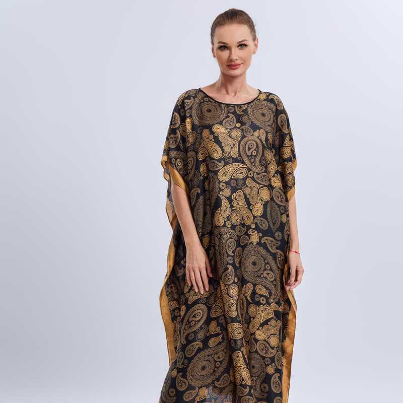 Leopard Print Abaya: Plus Size Pullover Shawl Dress
