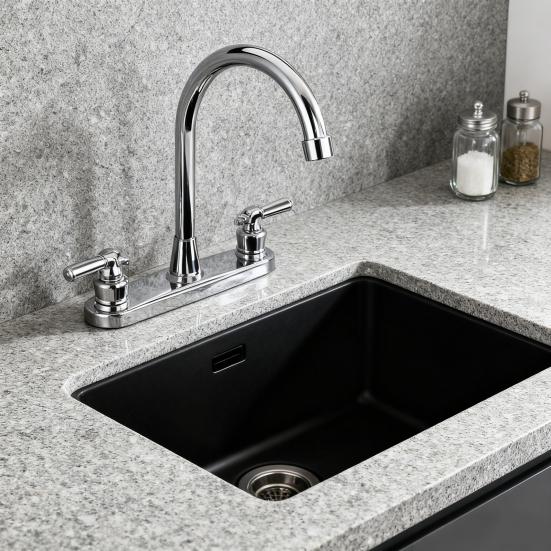 Кран для автодома Двухрычажный кухонный кран Кран с высоким изливом Вращение на 360°