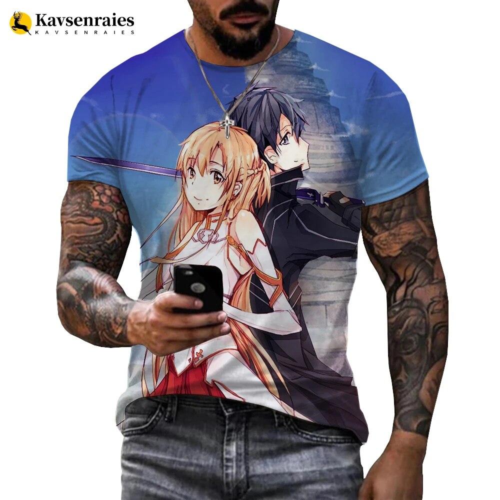 3d T-shirt Man Woman T-shirt Sword Art Online 3D Printing Anime T-shirt Plus Size Tee Tops 6XL