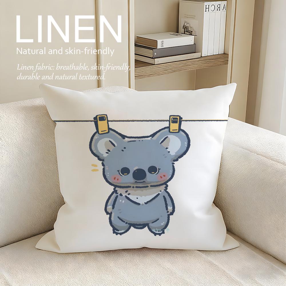 Cute Baby Koala Cushion Cover Pillowcase Set Pcs x x Breathable Washable Sofa Cushion Cover