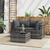 Day and Night - Day and Night 3-piece Garden Furniture Set and Gray Synthetic Rattan Cushions