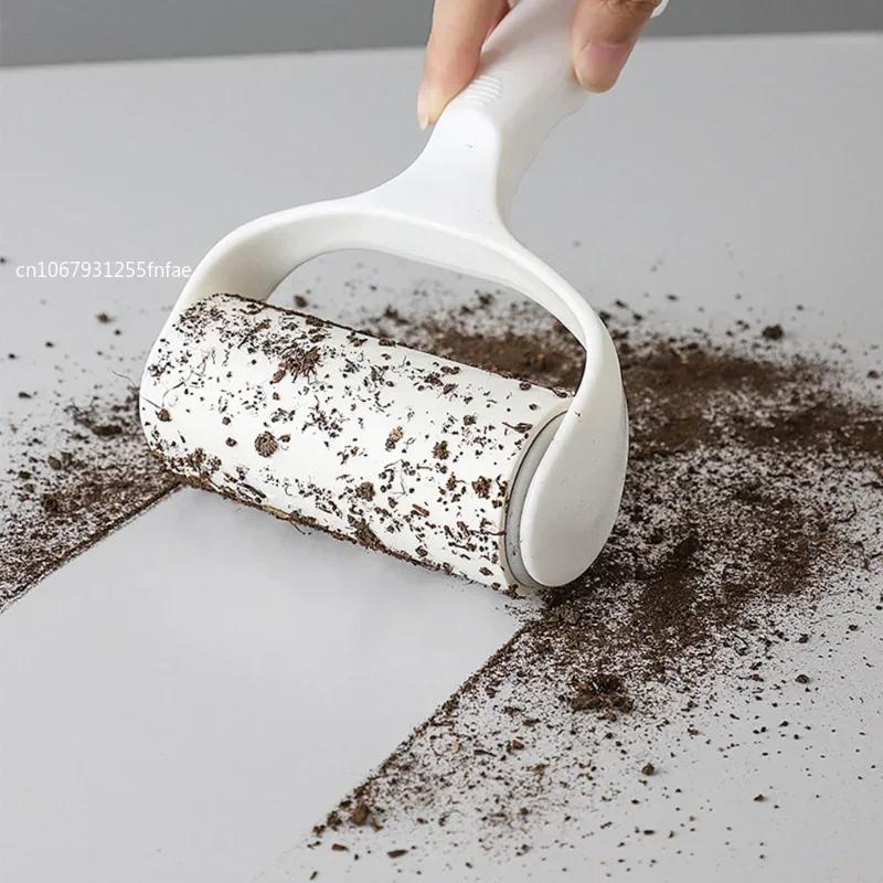 New Tearable Roll Paper Sticky Roller Dust Wiper Pet Hair Clothes Carpet Tousle Remover Portable Replaceable Cleaning Brush Tool