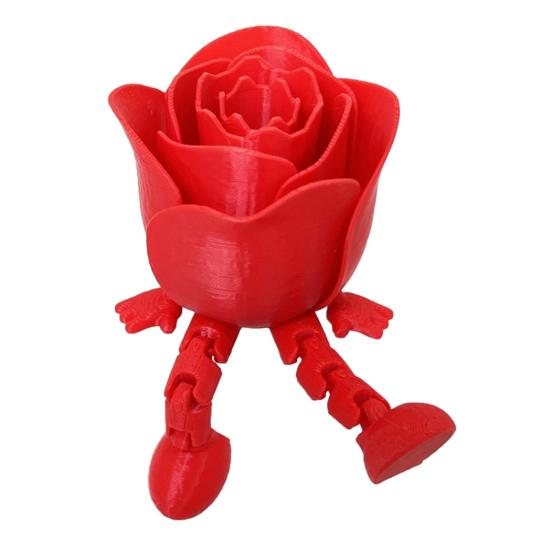 3D-печатная фигурка розы с подвижными ногами, подвижными суставами, цветок-фиджет, украшение для рабочего стола, сувенир, подарок на День матери, на День святого Валентина