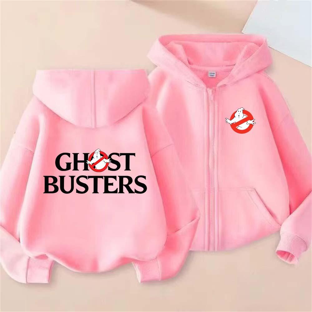 GhostBusters Детские Забавные Худи на Молнии с Мультяшным Принтом Весна Осень 2-13 Лет Мальчики Девочки Уличная Одежда Комплекты Одежды