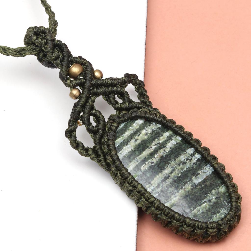 Ожерелье с драгоценными камнями, ювелирные изделия из зебры, яшмы, макраме, нить ручной работы, 20-36 дюймов, унисекс