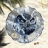 3D Metal Mandala Wind Spinner Sailor Owl Design Outdoor Garden Patio Decor Hanging Wind Chime No Power Needed Easy To Install
