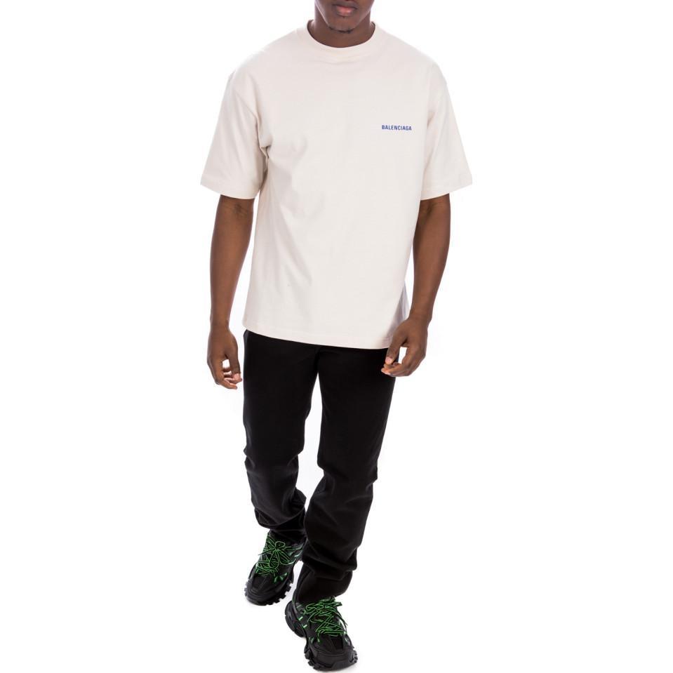Balenciaga FW20 T Shirt Loose Fit Men's Ecru 612966TIVG59055